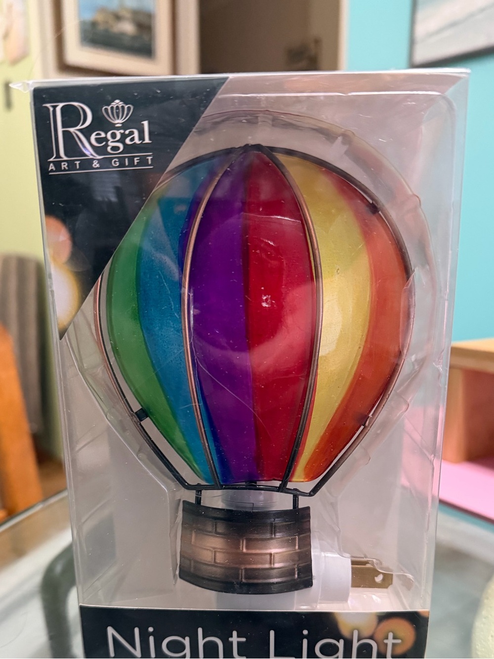 Regal Rainbow Hot Air Balloon Night Light